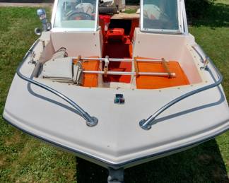 1973 Renken 15’ speed boat, Chrysler 55 outboard