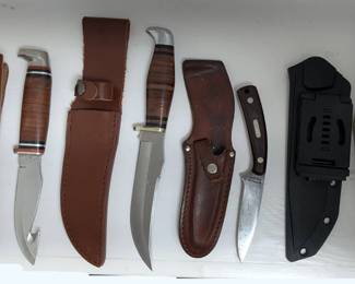 Case xx, Colt 295, Ozark, Shrade 1540