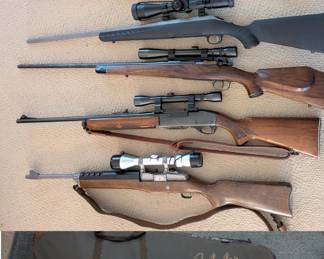 Winchester X-150, Mossberg 500, Ruger, 30-06, Ruger mini 30, Wind Mag 300c, Remington Woodmaster 30-06