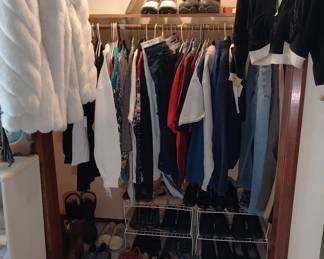 fur coat, clothes and shoes
