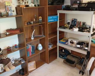 Remington typewriter, projector, HP printers, Canon printer, VR goggles
