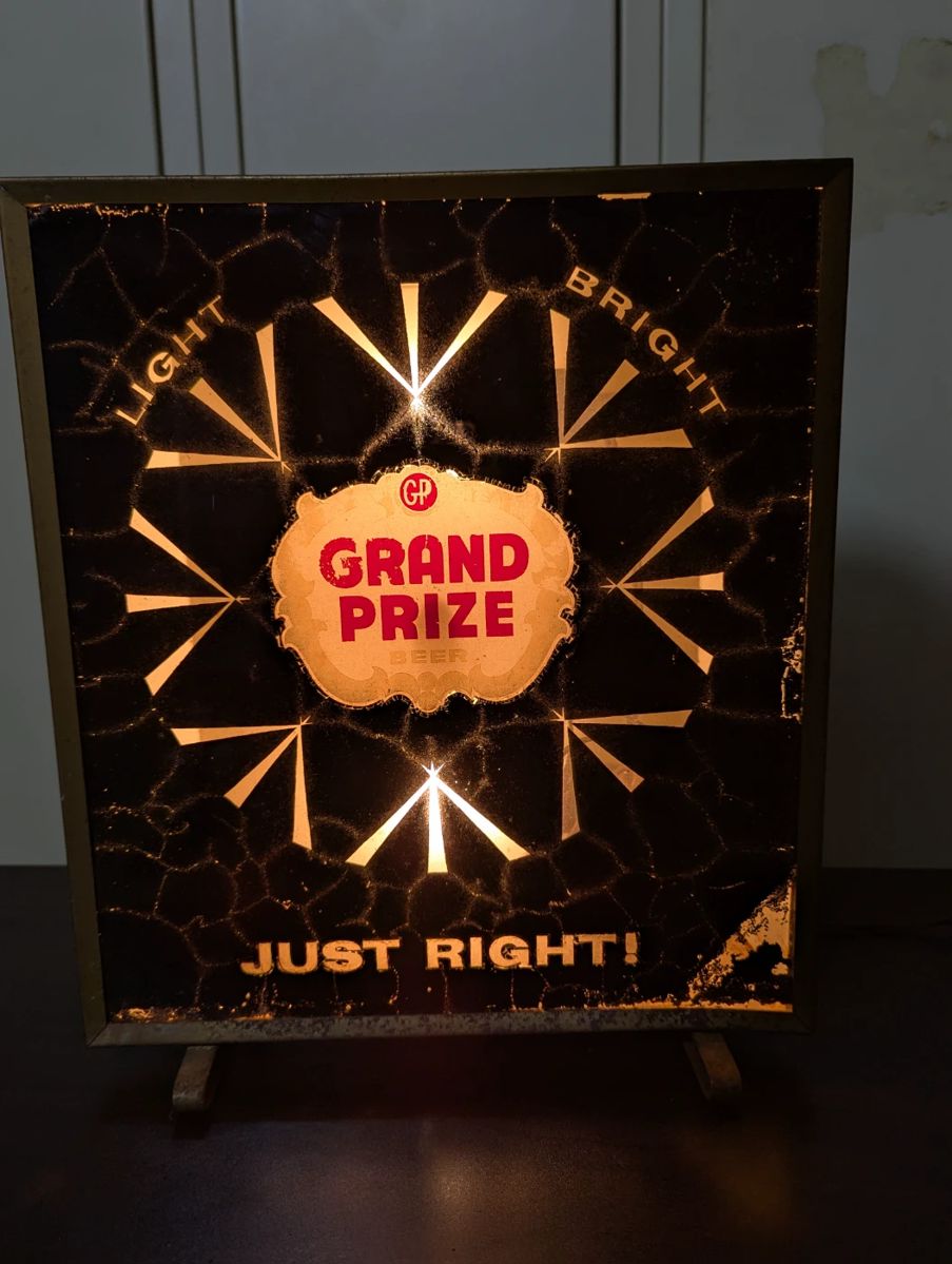 Grand Prize beer sign