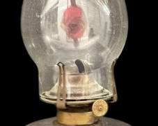 ANTIQUE PRESSED GLASS OIL LAMP