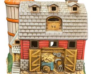 LEFTON COLONIAL VILLAGE 1988 BARN FIGURINE