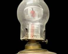 ANTIQUE VICTORIAN ETCHED GLASS BRASS