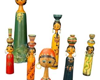 HANDPAINTED SAUDI ARABIAN WOODEN DOLLS