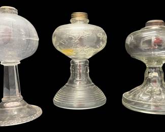 3 BEAUTIFUL ANTIQUE OIL LAMPS