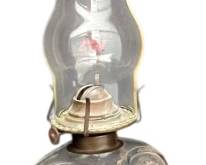 SWIRLPATTERNED ANTIQUE OIL LAMP TALL