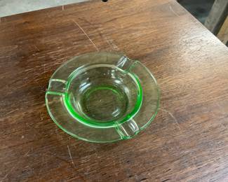 Green Uranium Glass Ashtray
