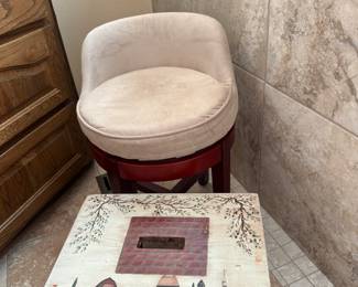 Vanity Chair and Painted Bench
