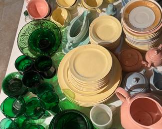 Emerald green glassware