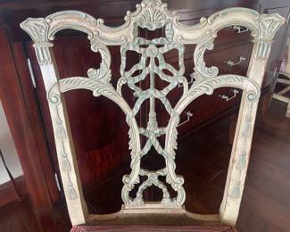  Hand decorated & carved details, 2 arm, 8 side chairs