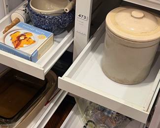 Stoneware and Baking Dishes, Mixing Bowls, and Cookie Cutters