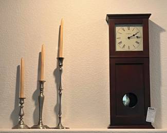 Howard Miller Pendulum Mantle Clock with Candlestick Holders