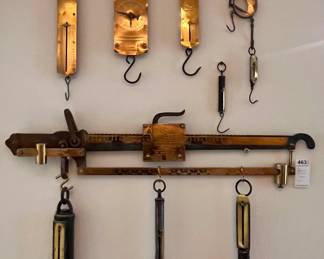 Vintage Brass and Iron Weight Scales Collection
