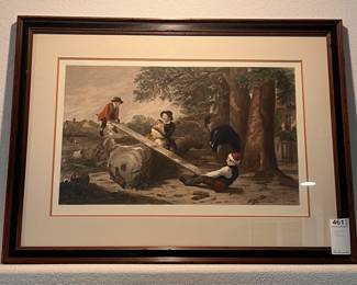 "The See-Saw" by William Mulready Framed Art Print