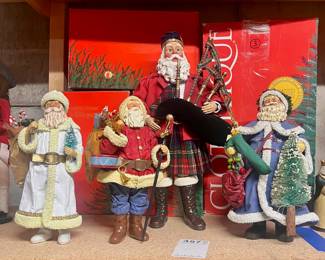 Clothique Santa Figurine Lot - Vintage Christmas Collectibles.