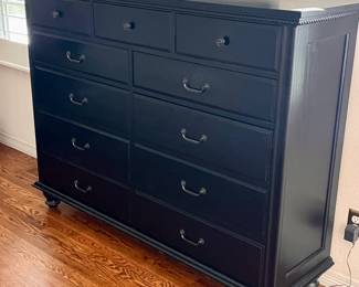 Modern Black Dresser with 10 Drawers