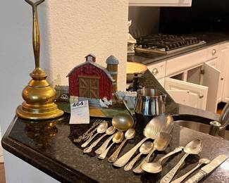 Castiron Door Stops, Silverplate Flatware & More