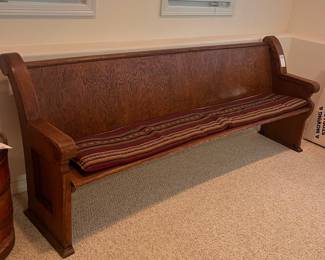 Wooden Vintage Church Pew Bench