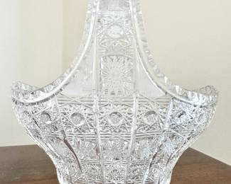 Bohemian Cut glass basket