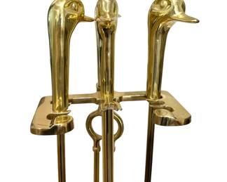 Brass Fireplace Tool Set