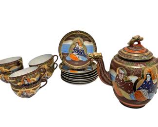 Japanese Satsuma Dragonware Tea Set