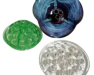 Vintage Glass & Pottery Flower Frogs