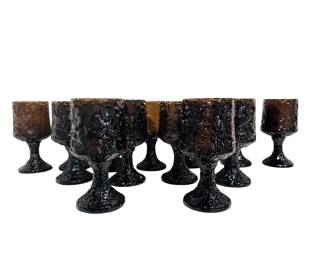 Lenox “Impromptu” 7” Brown HandBlown Glass Set