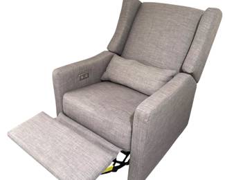 Babyletto Grey Electronic Recliner and Swivel Glider with USB Port