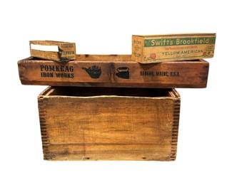 Vtg wood crates / boxes