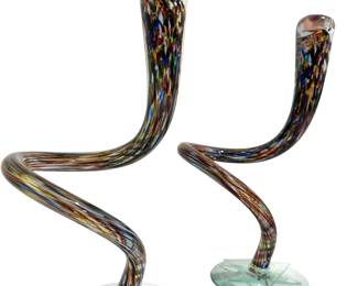 Michael Hudson Hand Blown Candle Stick Holders