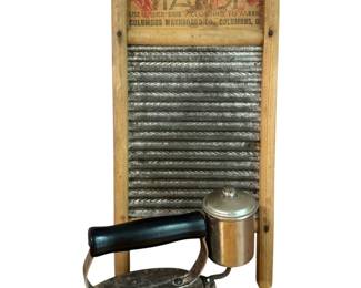 Vintage iron & washing board