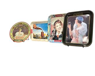 Vtg Coke metal trays