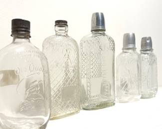Vtg glass flasks
