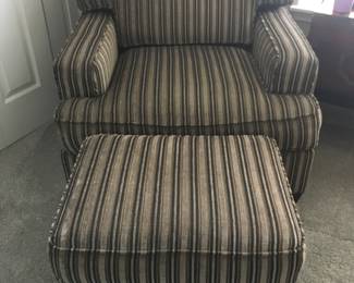WALTER E. SMITHE ARM CHAIR WITH OTTOMAN