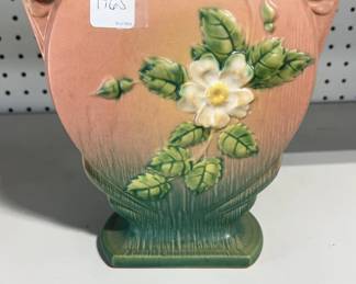 Roseville Pottery White Rose Vase 984-8