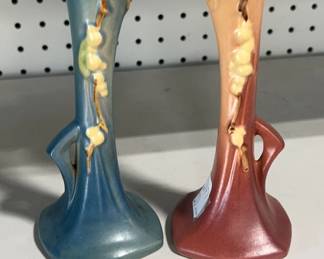 Roseville Pottery Snowberry Bud Vases 1BV-7