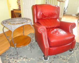Reclining Red Leather Chair