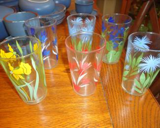 Kraft "Swanky Swig" Juice Glasses. You used to get them when you bought Kraft food items like cheese. Of course you need to be old to remember this :)