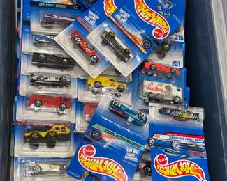buckets of Hot Wheels, new in package