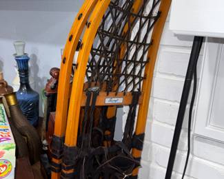 Vintage wood snowshoes