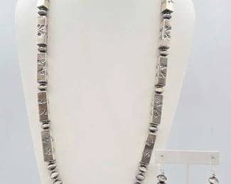 405 Native American Sterling Silver Chunky Bead Set,
