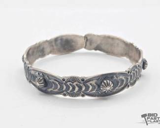 337 Handmade Native American Sterling Silver Bangle, 32.12g