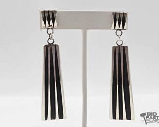 385 Native American Sterling Silver Dangle Earrings, 27g
