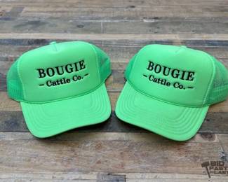 1056 2 Bougie Cattle Company Bright Green Hats