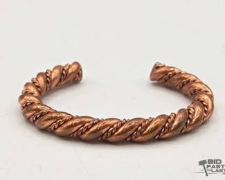 531 Native American Copper Twisted Cuff, 45.59g