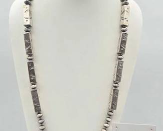 485 Handmade Native American Sterling Silver Navajo Bead Set, 94g