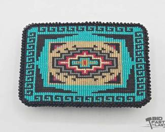 730 Handmade Native American Beaded Belt Buckle