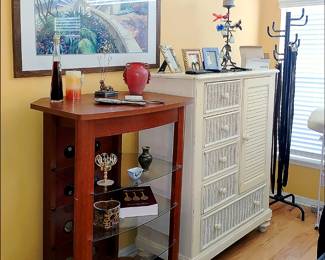 Display Table, Wicker Short Armoire